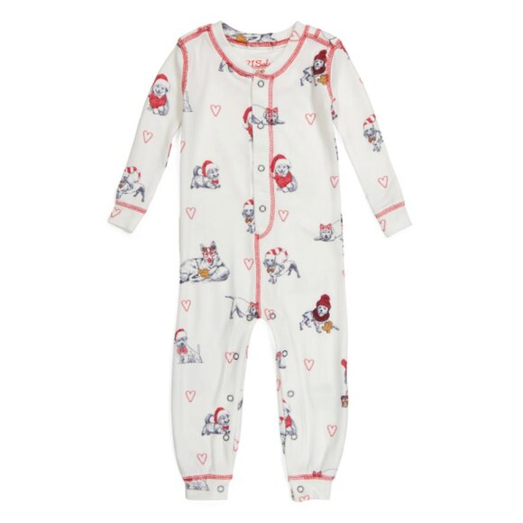 PJ SALVAGE Ivory Infants Candy Cane Lane Sleep Romper - Picture 1 of 2